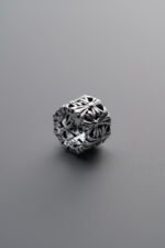 925 Sterling Silver-Antiqued-Cross Ring Spacer Bead-7mm