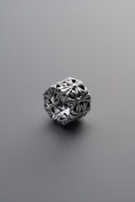 925 Sterling Silver-Antiqued-Cross Ring Spacer Bead-7mm