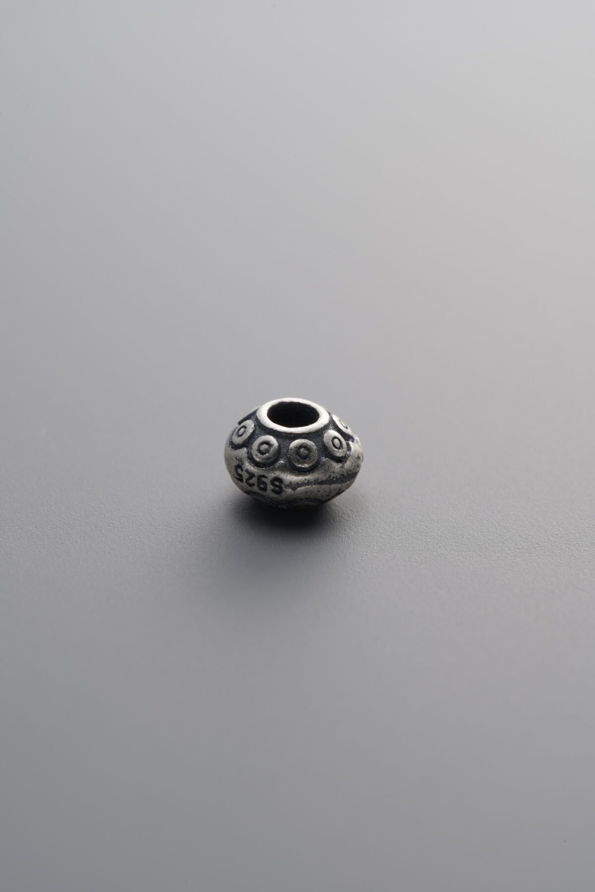 925 Sterling Silver-Antiqued-Saucer Spacer Bead-5mm - Image 2