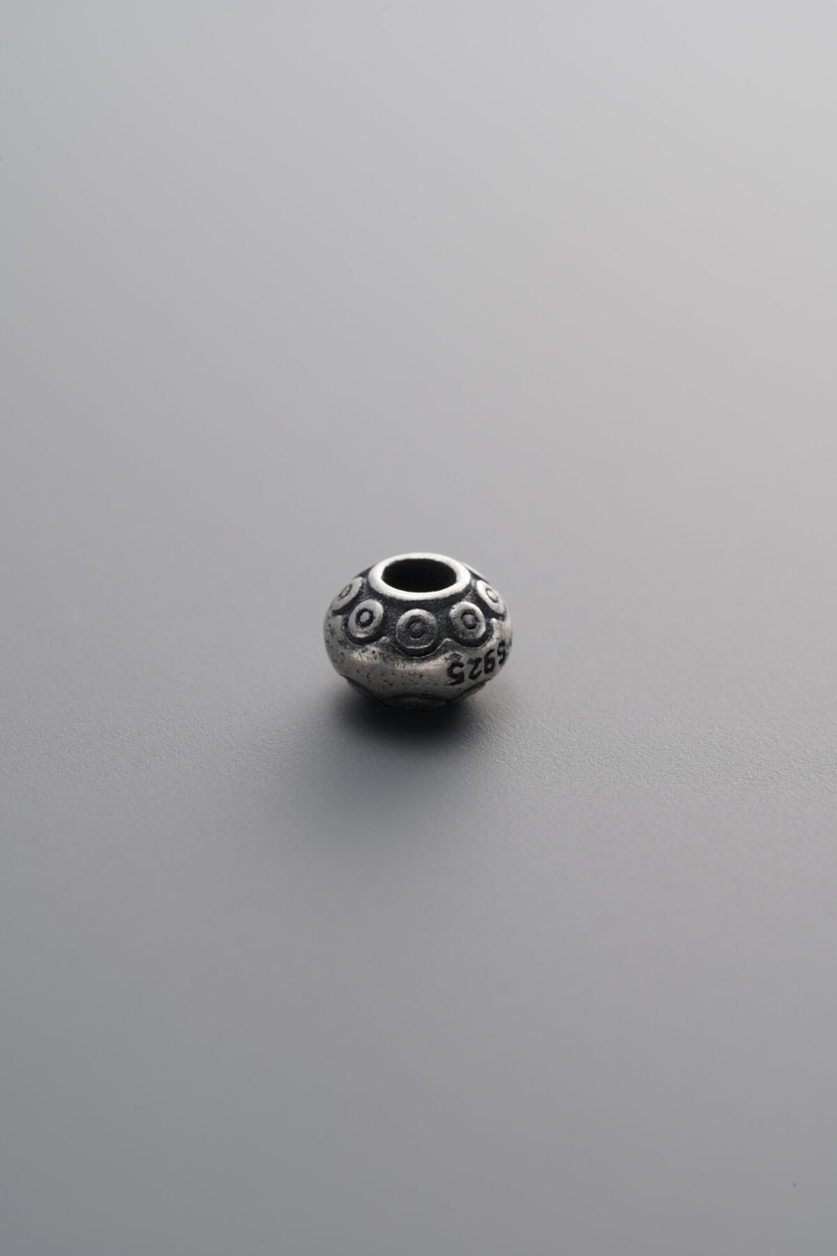 925 Sterling Silver-Antiqued-Saucer Spacer Bead-5mm - Image 1