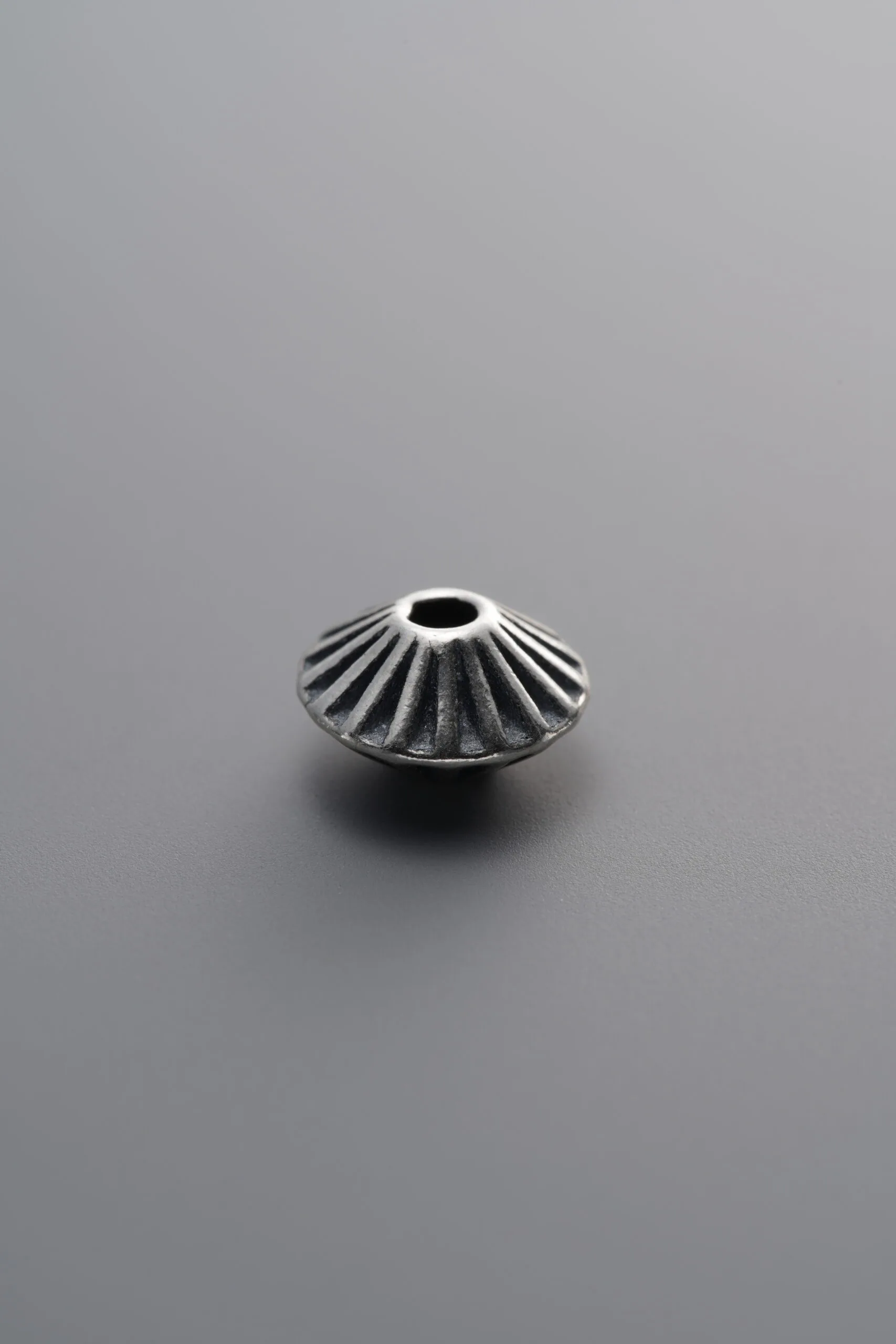 Striped Flying Saucer Spacer Bead