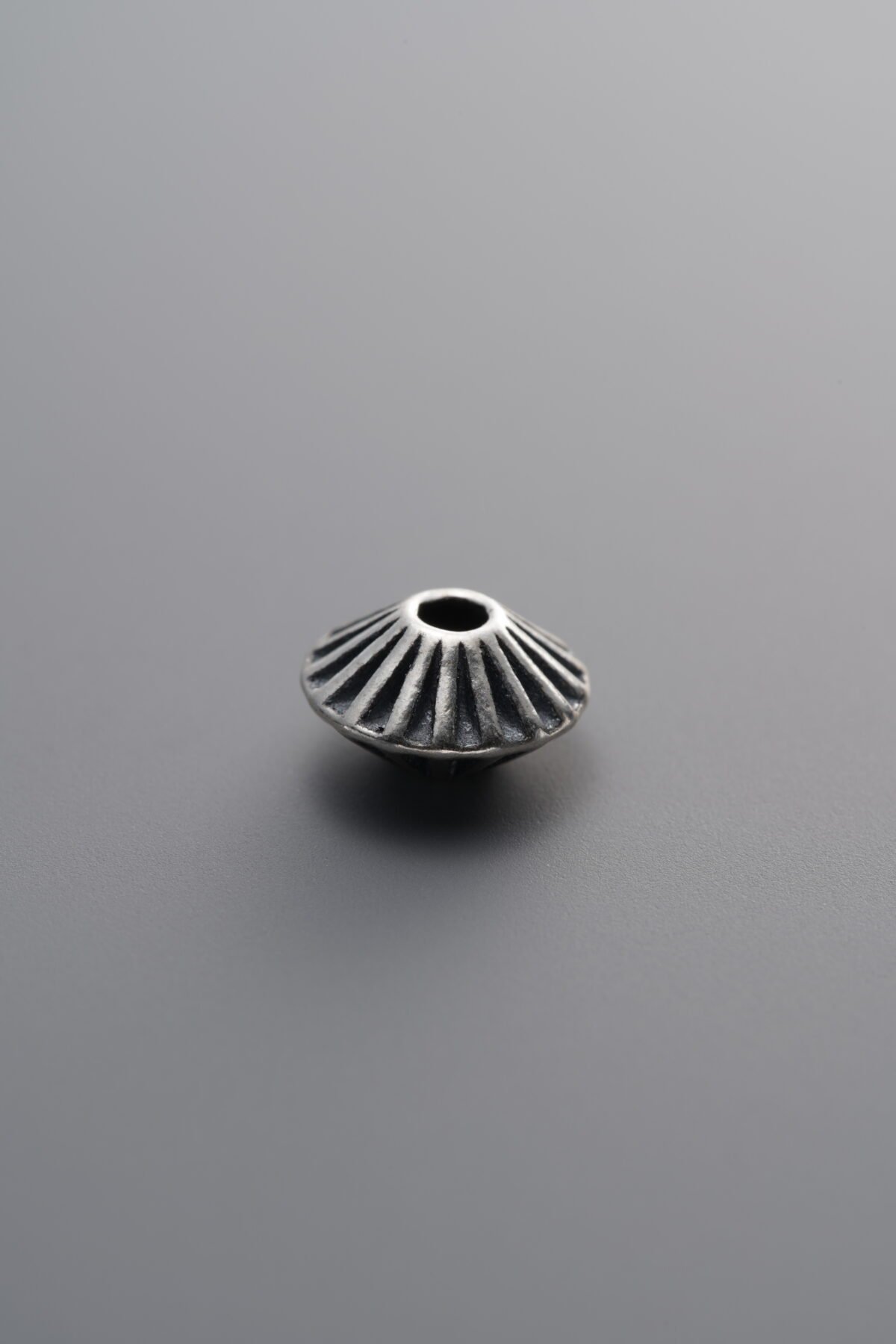 925 Sterling Silver-Antiqued-Striped Rondelle Spacer Bead-8mm - Image 4