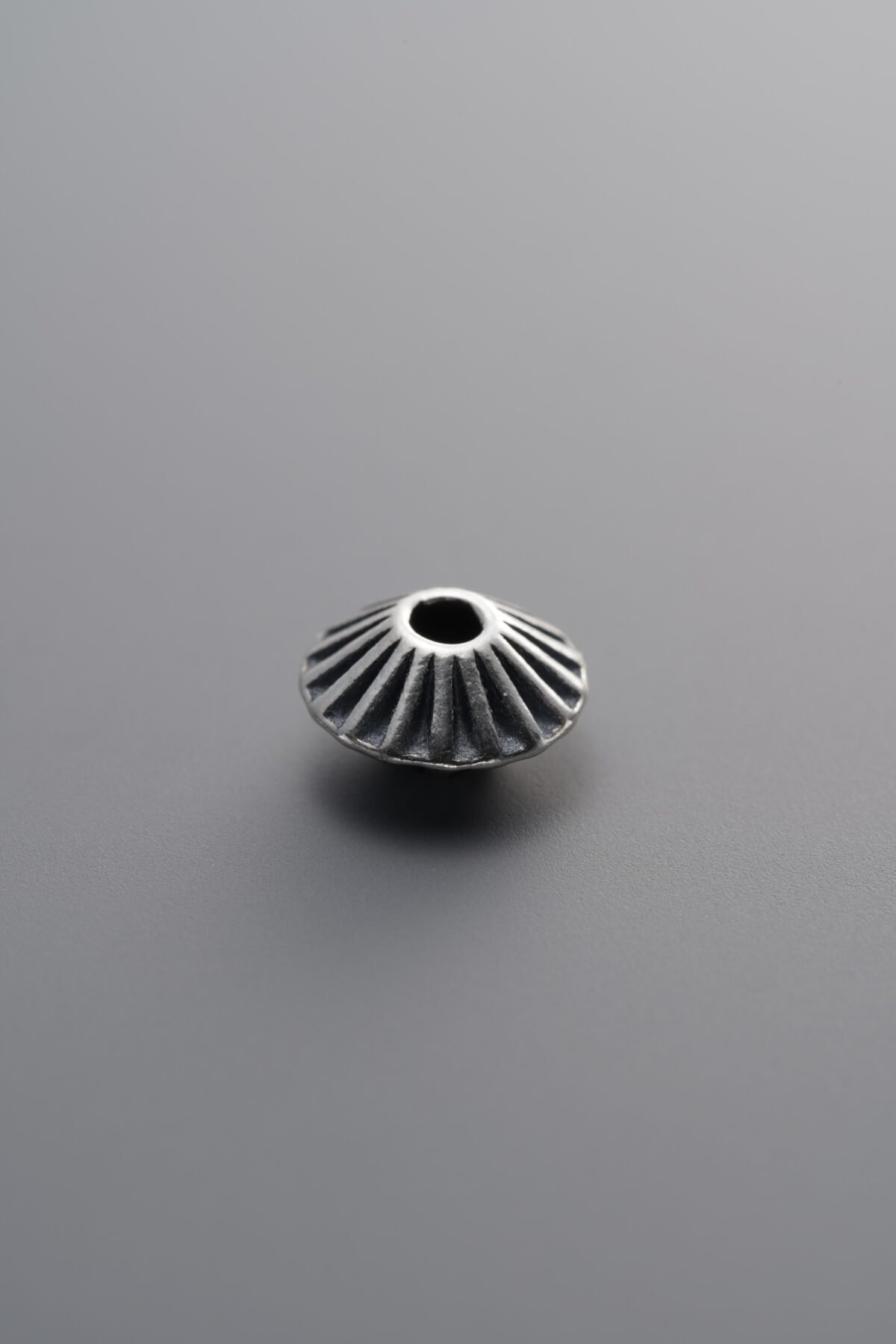 925 Sterling Silver-Antiqued-Striped Rondelle Spacer Bead-8mm - Image 3