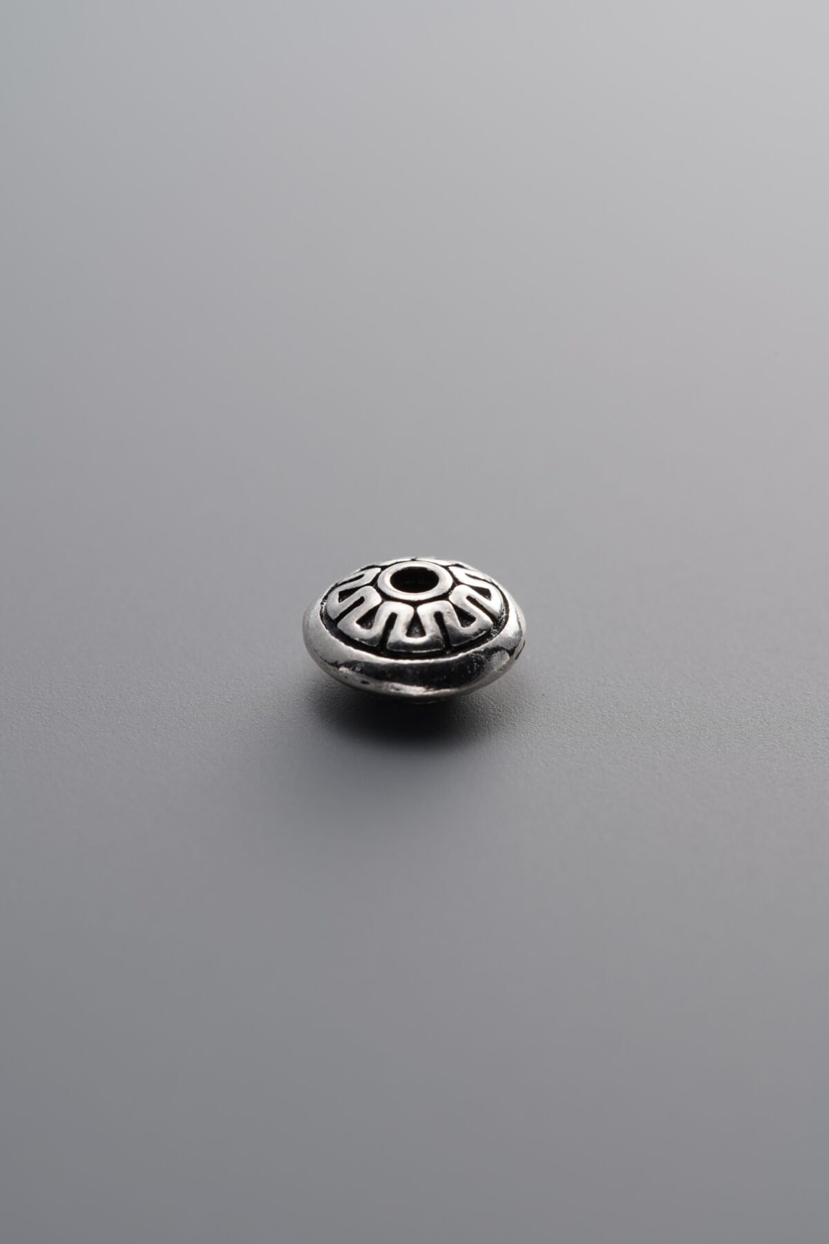 925 Sterling Silver-Antiqued-Rondelle Spacer Bead-6mm - Image 3