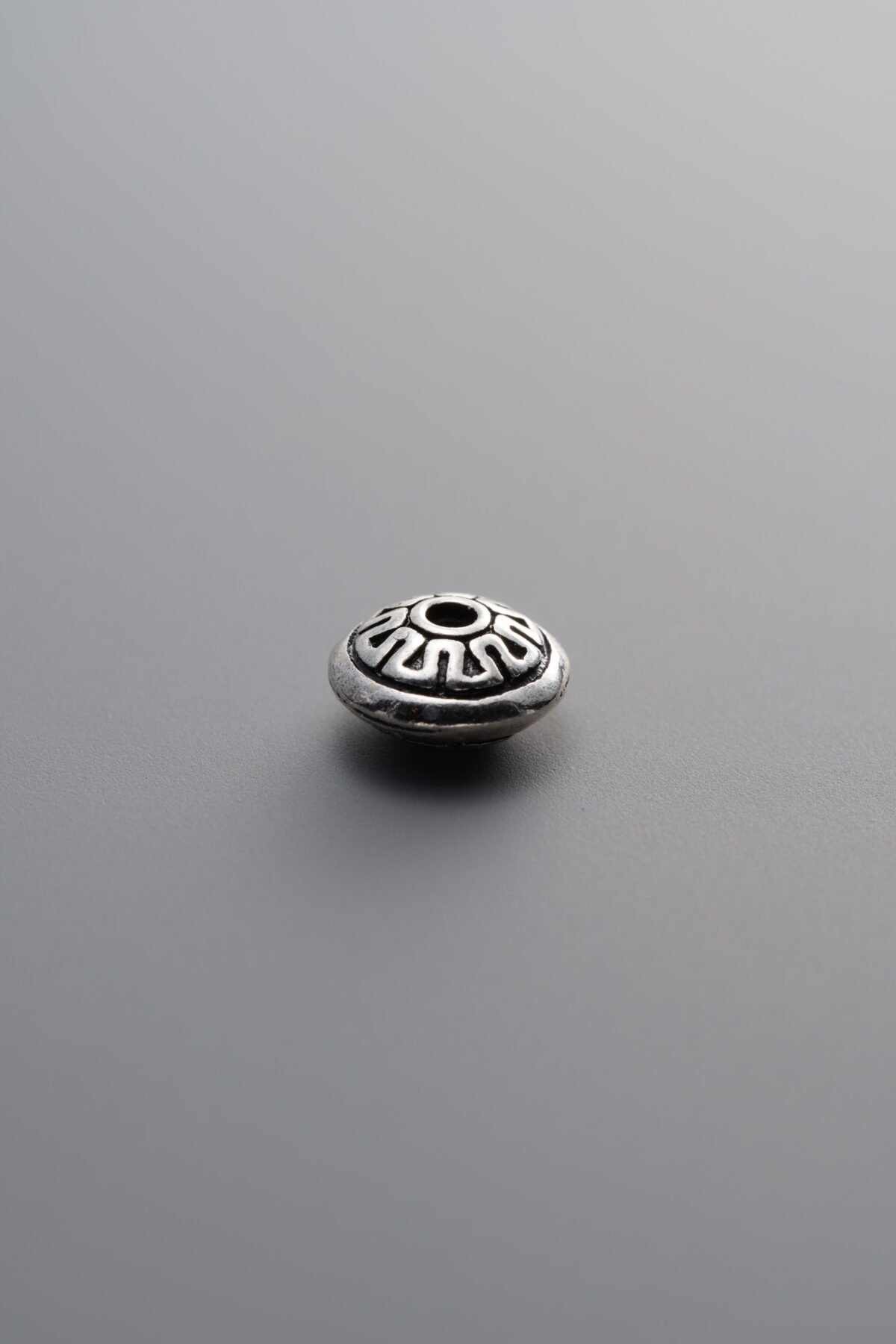 925 Sterling Silver-Antiqued-Rondelle Spacer Bead-6mm - Image 2