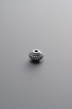 925 Sterling Silver-Antiqued-Vertical Striped Rondelle Spacer Bead-4mm - Image 2