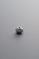 925 Sterling Silver-Antiqued-Vertical Striped Rondelle Spacer Bead-4mm - Image 3