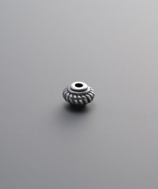 925 Sterling Silver-Antiqued-Vertical Striped Rondelle Spacer Bead-4mm