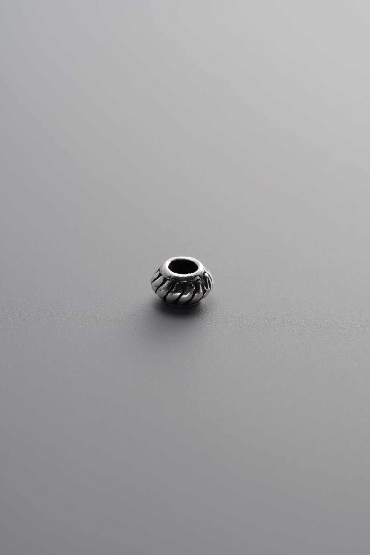 925 Sterling Silver-Antiqued-Vertical Striped Pattern Spacer Bead-4mm - Image 1