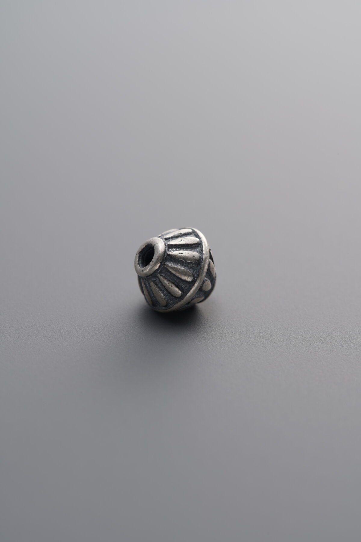 925 Sterling Silver-Antiqued-Vertical Striped Pattern Spacer Bead-6mm - Image 1