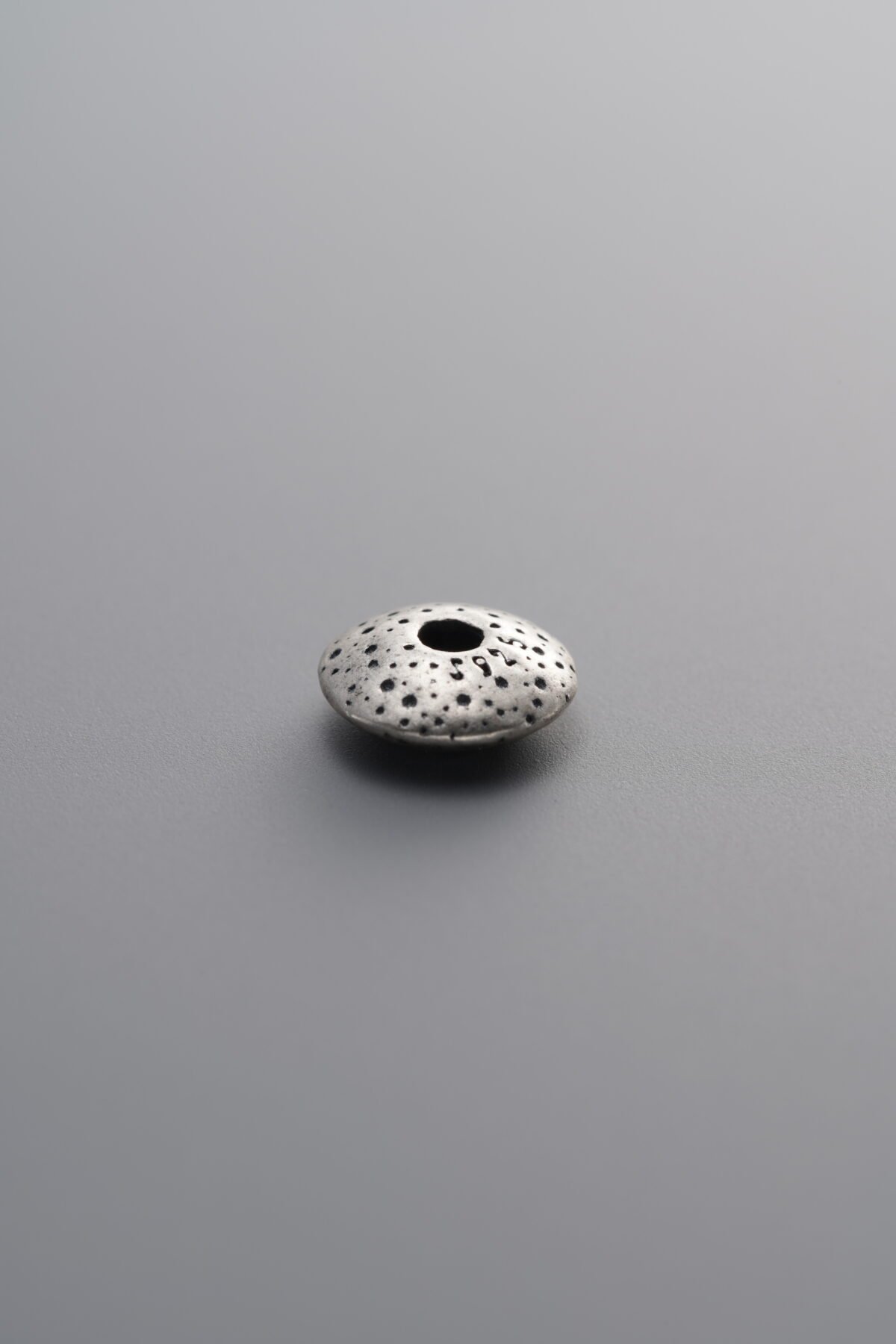 Hammered Pattern Flying Saucer Spacer Bead