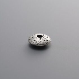 Hammered Pattern Flying Saucer Spacer Bead