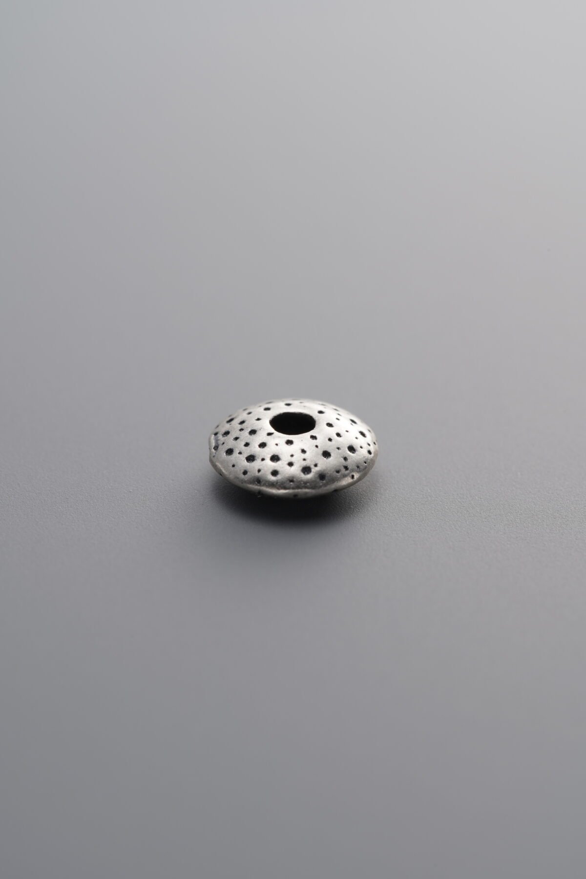 925 Sterling Silver-Antiqued-Hammered Rondelle Spacer Bead-7mm - Image 3