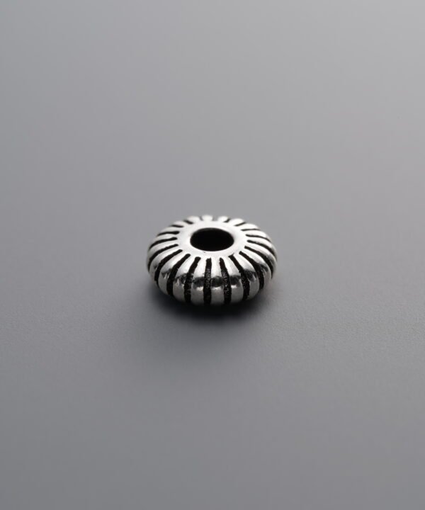 925 Sterling Silver-Antiqued-Striped Spacer Bead-7mm
