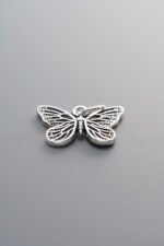 925 Sterling Silver-Antiqued-Butterfly Pendant-16mm - Image 4