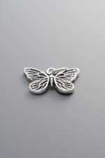 925 Sterling Silver-Antiqued-Butterfly Pendant-16mm - Image 4
