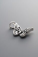 925 Sterling Silver-Antiqued-Butterfly Pendant-17mm