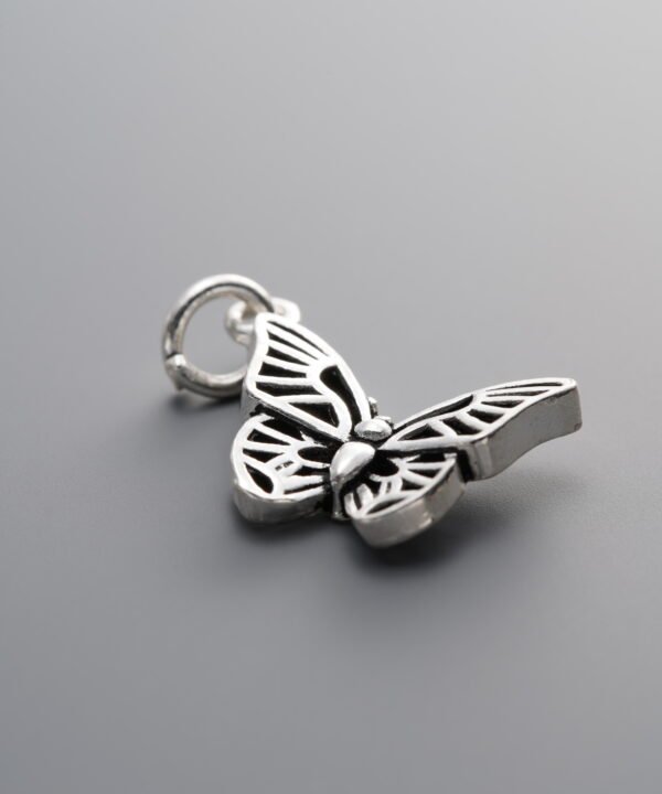 925 Sterling Silver-Antiqued-Butterfly Pendant-17mm