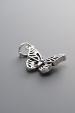 925 Sterling Silver-Antiqued-Butterfly Pendant-17mm