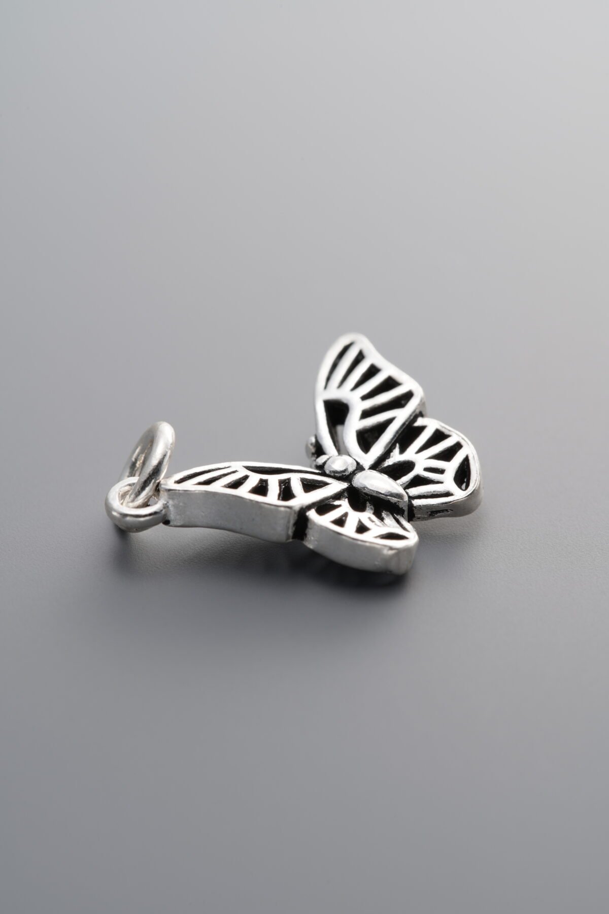 925 Sterling Silver-Antiqued-Butterfly Pendant-17mm - Image 3