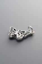 925 Sterling Silver-Antiqued-Butterfly Pendant-17mm - Image 2