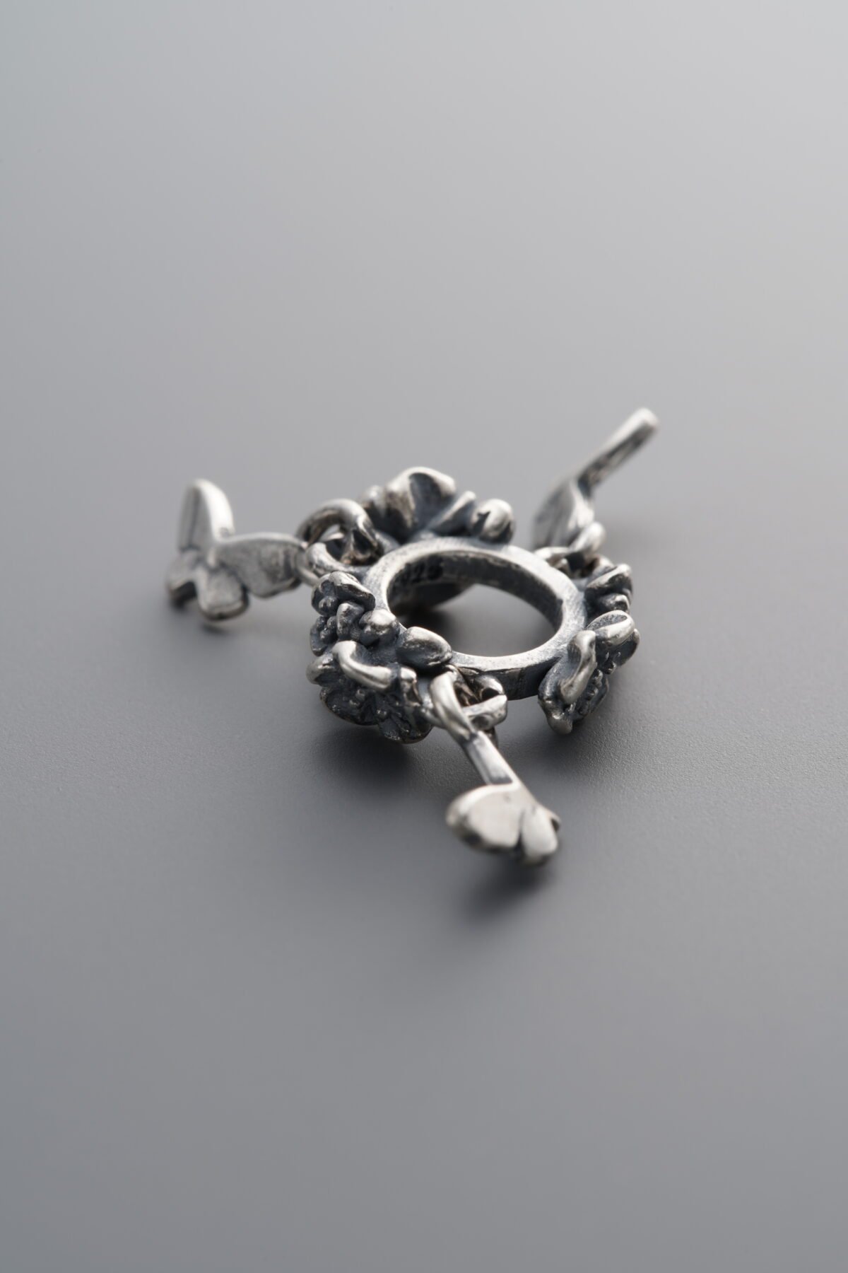 925 Sterling Silver-Antiqued-Melon Pattern Spacer Bead-21mm - Image 3