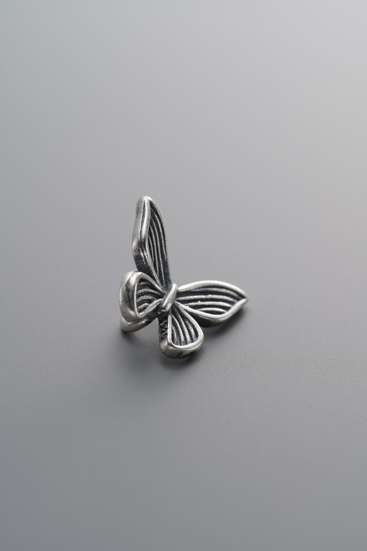 925 Sterling Silver-Antiqued-Butterfly Spacer Bead-11mm - Image 2