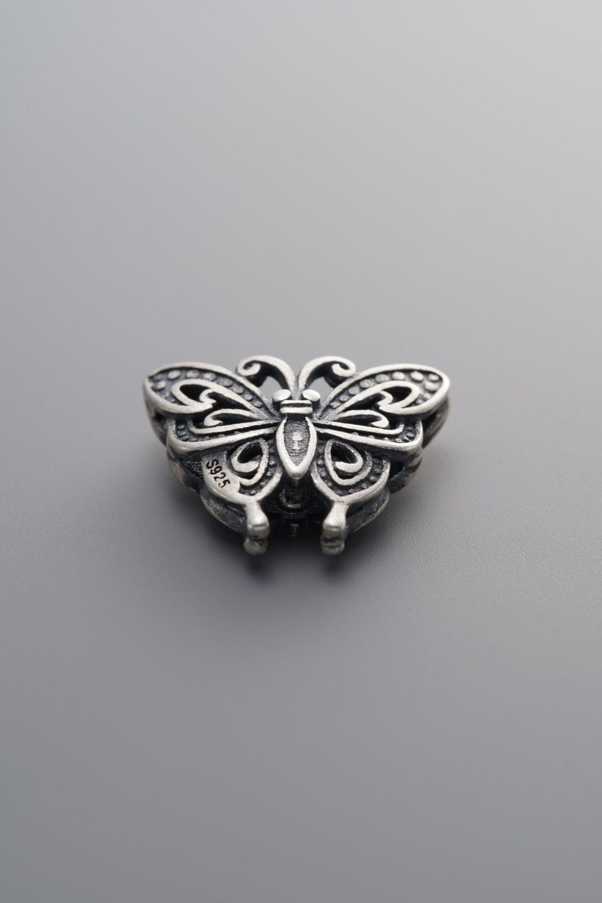 925 Sterling Silver-Antiqued-Butterfly Spacer Bead-14mm - Image 1
