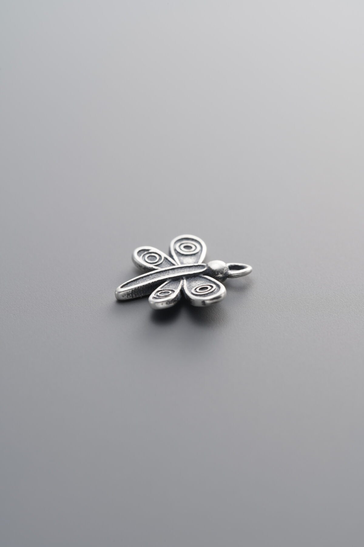 925 Sterling Silver-Antiqued-Dragonfly Pendant-11mm - Image 3
