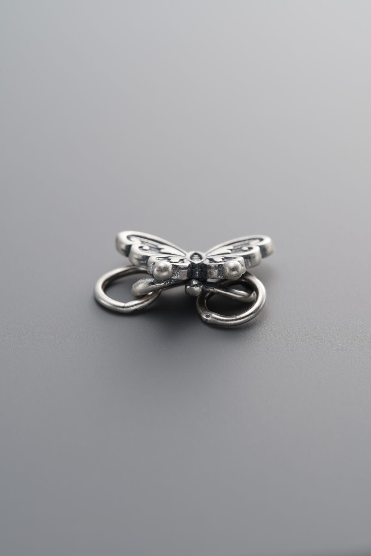 925 Sterling Silver-Antiqued-Butterfly Spacer Bead-12mm - Image 2