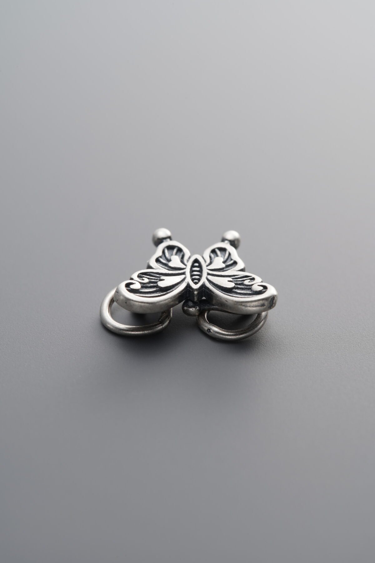 925 Sterling Silver-Antiqued-Butterfly Spacer Bead-12mm - Image 1