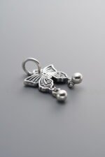 925 Sterling Silver-Antiqued-Butterfly Pendant-15mm - Image 3