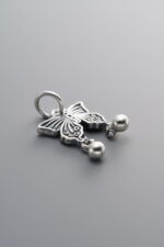 925 Sterling Silver-Antiqued-Butterfly Pendant-15mm - Image 3