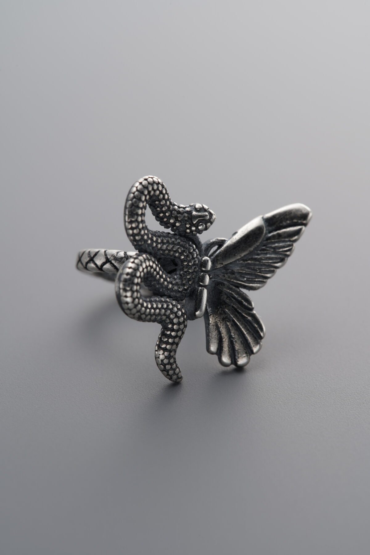 925 Sterling Silver-Antiqued-Snake Butterfly Spacer Bead-14mm - Image 3