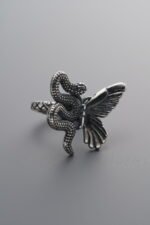 925 Silver-Vintage-Snake Butterfly Spacer Bead-14mm - Image 3