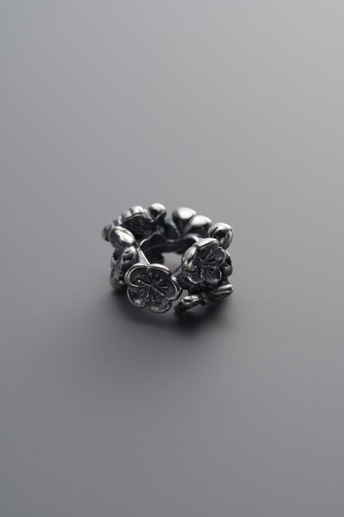 925 Sterling Silver-Antiqued-Cherry Blossom and Butterfly Spacer Bead-9mm - Image 2