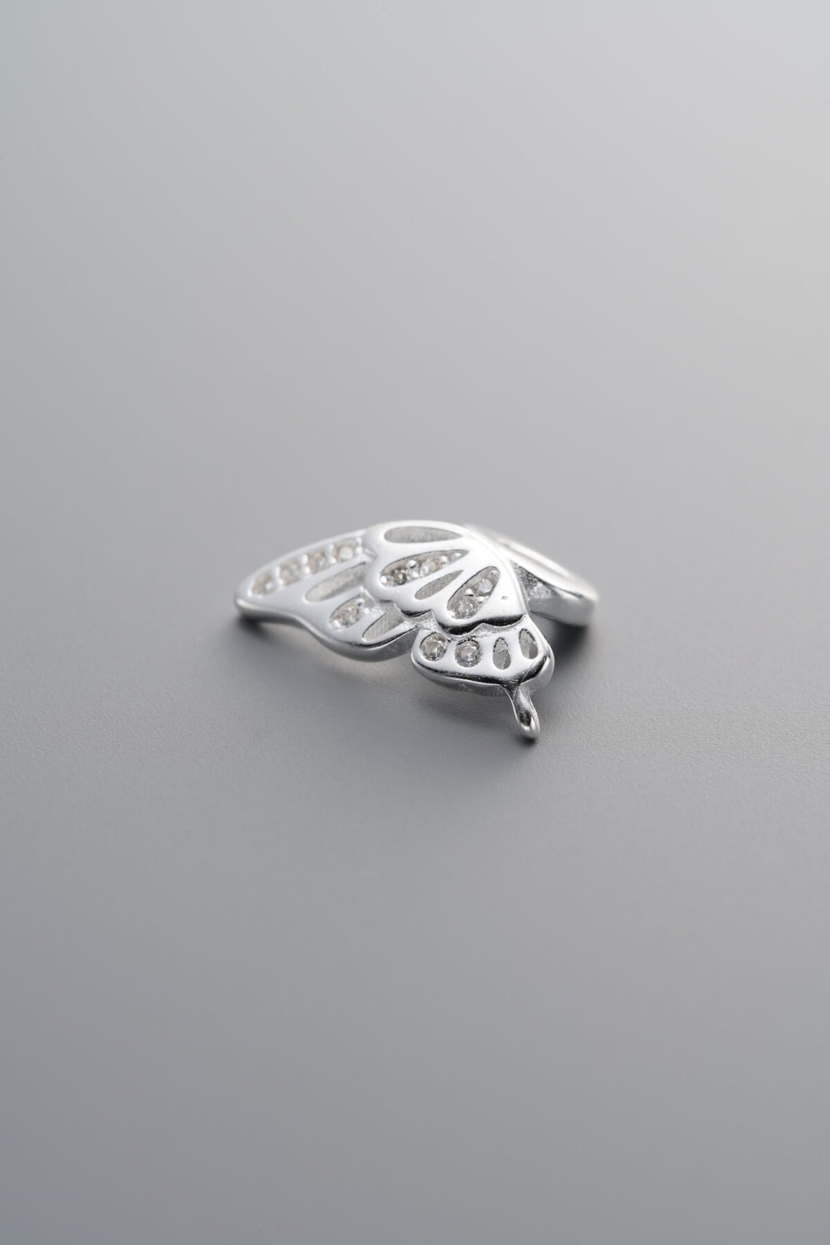 925 Sterling Silver-Bright-Butterfly Wing Connector Charm-13mm - Image 3