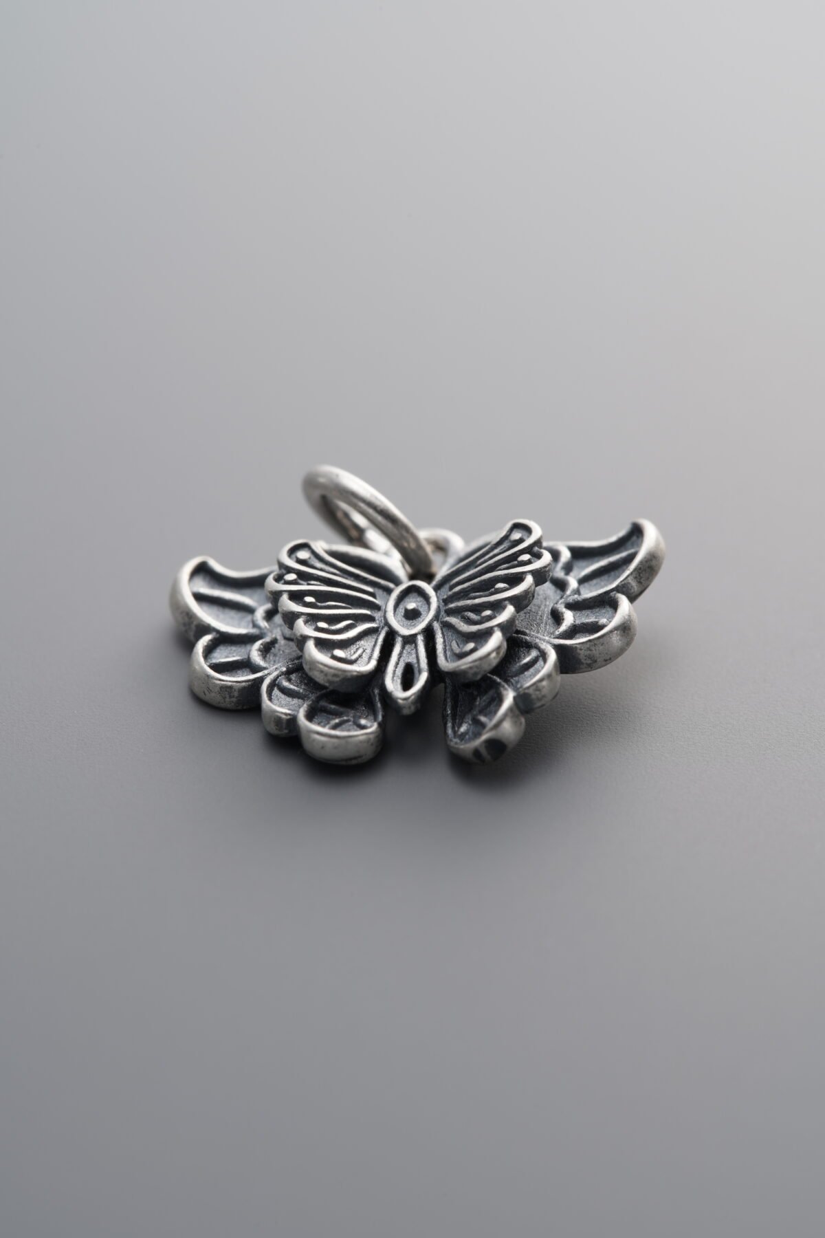 925 Sterling Silver-Antiqued-Butterfly Pendant-17mm - Image 3
