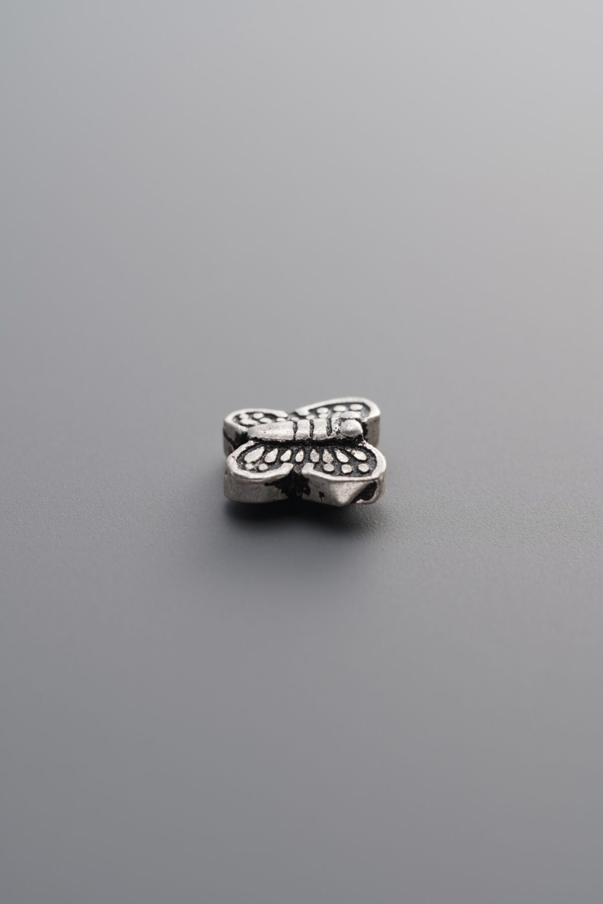 925 Sterling Silver-Antiqued-Butterfly Spacer Bead-7mm - Image 2