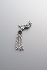 925 Sterling Silver-Antiqued-Butterfly Tassel Pendant-52mm - Image 2