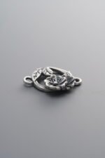 925 Sterling Silver-Antiqued-Flower Double-Eye Connector-15mm - Image 3