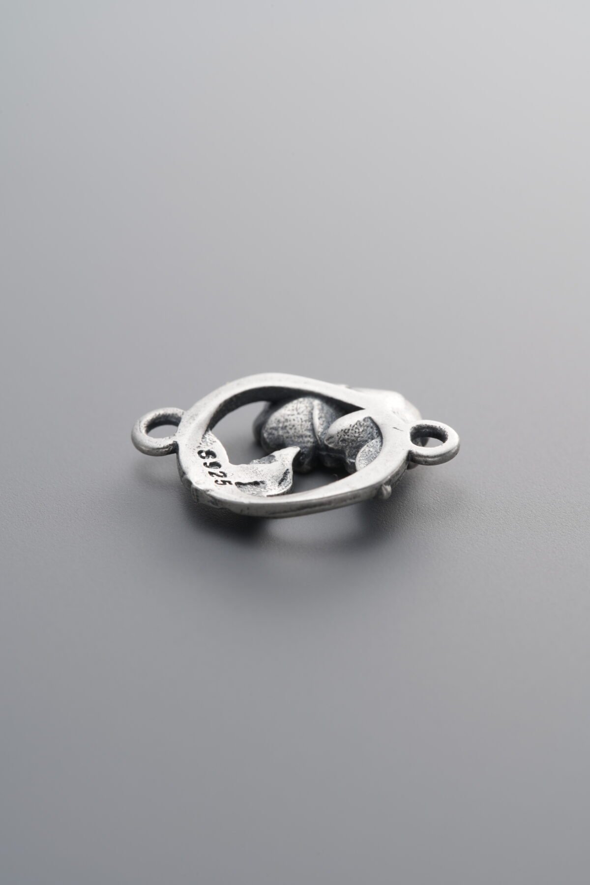 925 Sterling Silver-Antiqued-Flower Double-Eye Connector-15mm - Image 2