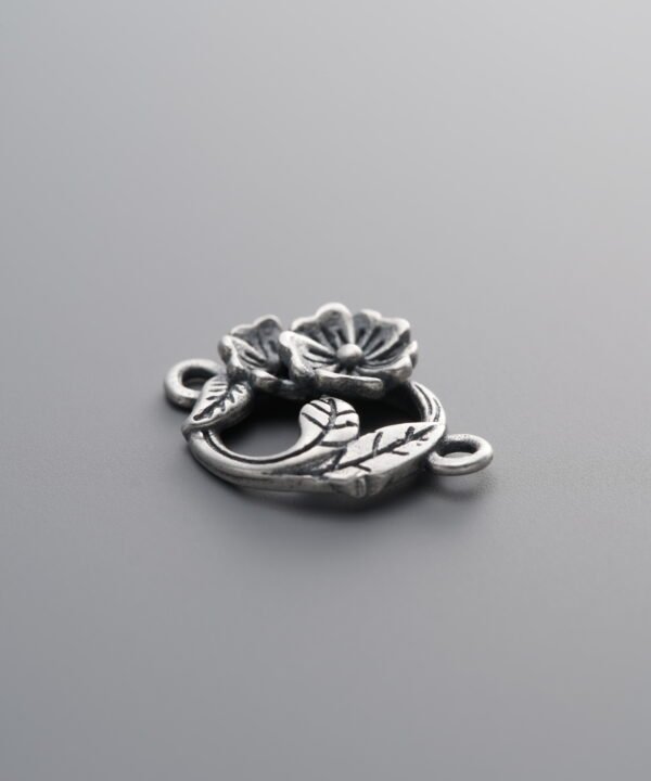 925 Silver-Vintage-Flower Component Earring-15mm