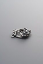 925 Sterling Silver-Antiqued-Flower Double-Eye Connector-14mm - Image 4