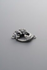 925 Sterling Silver-Antiqued-Flower Double-Eye Connector-14mm - Image 3