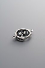 925 Sterling Silver-Antiqued-Flower Double-Eye Connector-14mm - Image 2