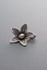 925 Sterling Silver-Antiqued-Flower Pendant-14mm