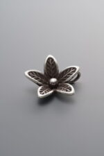 925 Sterling Silver-Antiqued-Flower Pendant-14mm