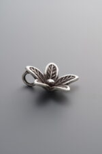 925 Sterling Silver-Antiqued-Flower Pendant-14mm - Image 3