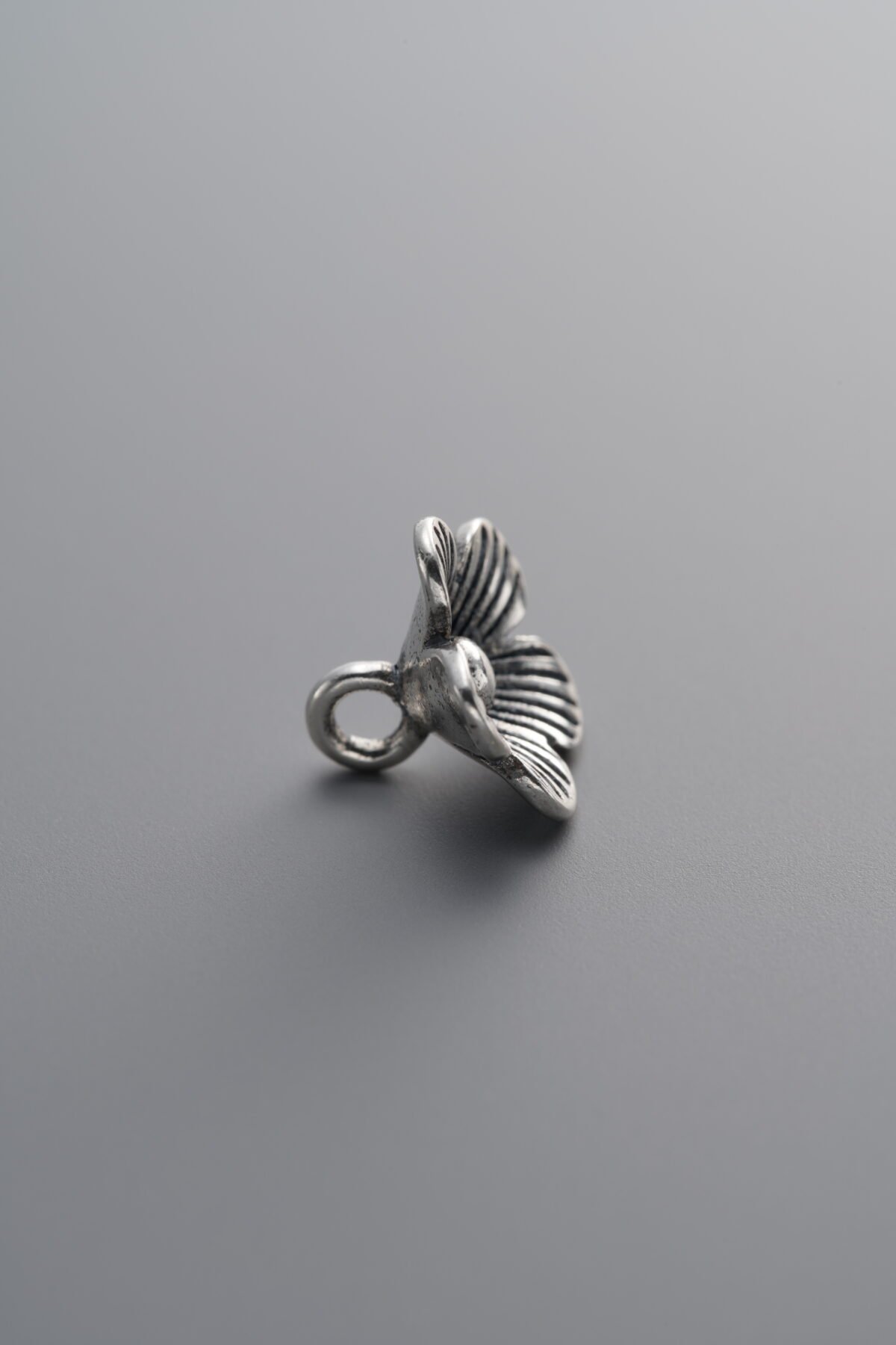 925 Sterling Silver-Antiqued-Flower Pendant-10mm - Image 2